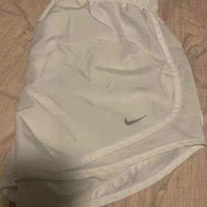 white nike athletic shorts